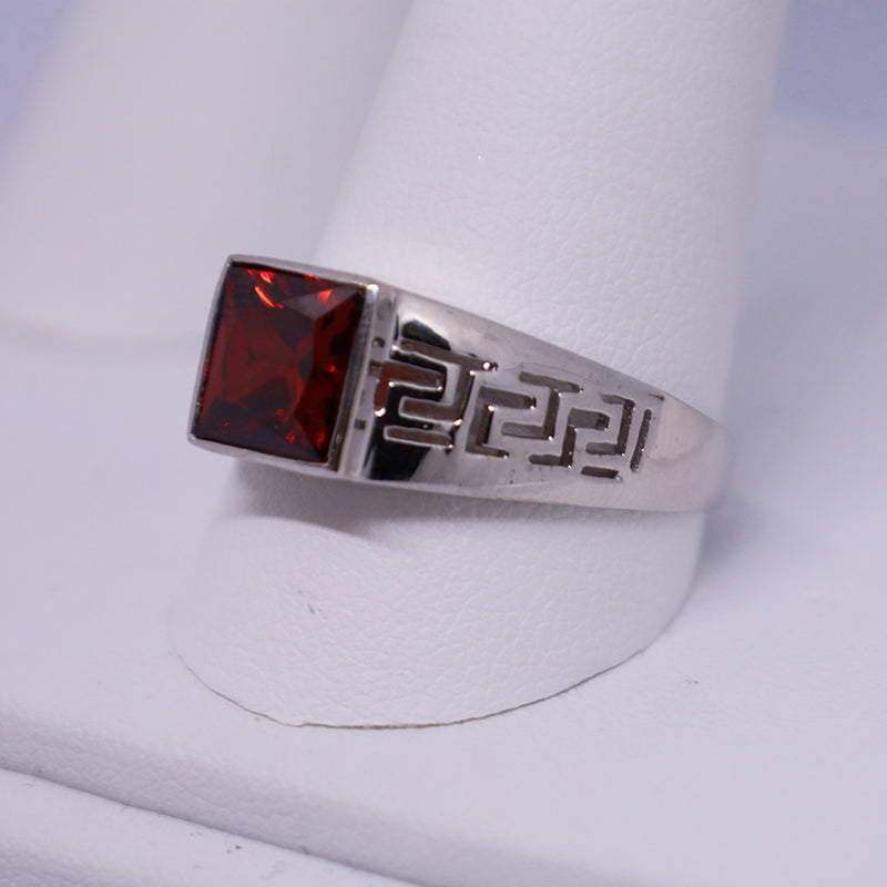 925 Versace Style Ruby CZ