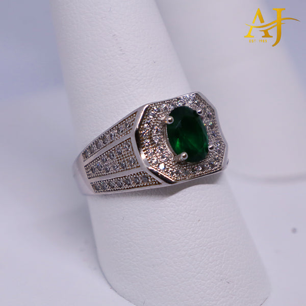 925 Emerald CZ Ring