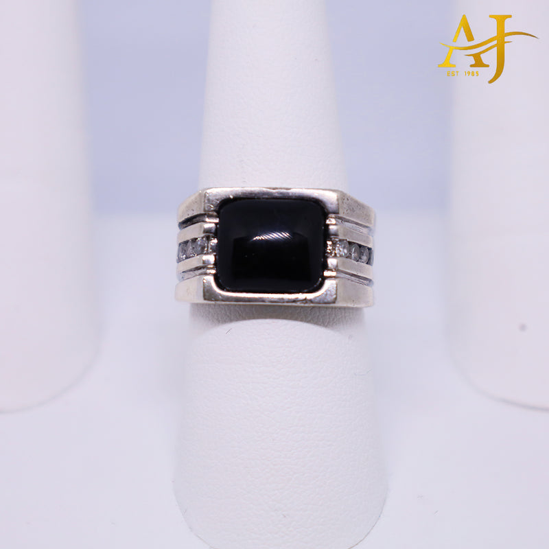 925 Onyx CZ Square