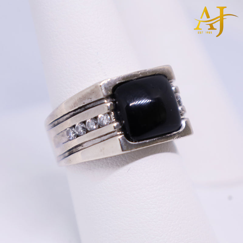 925 Onyx CZ Square