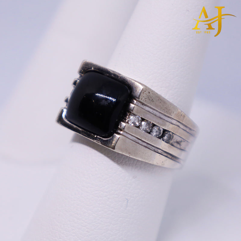 925 Onyx CZ Square