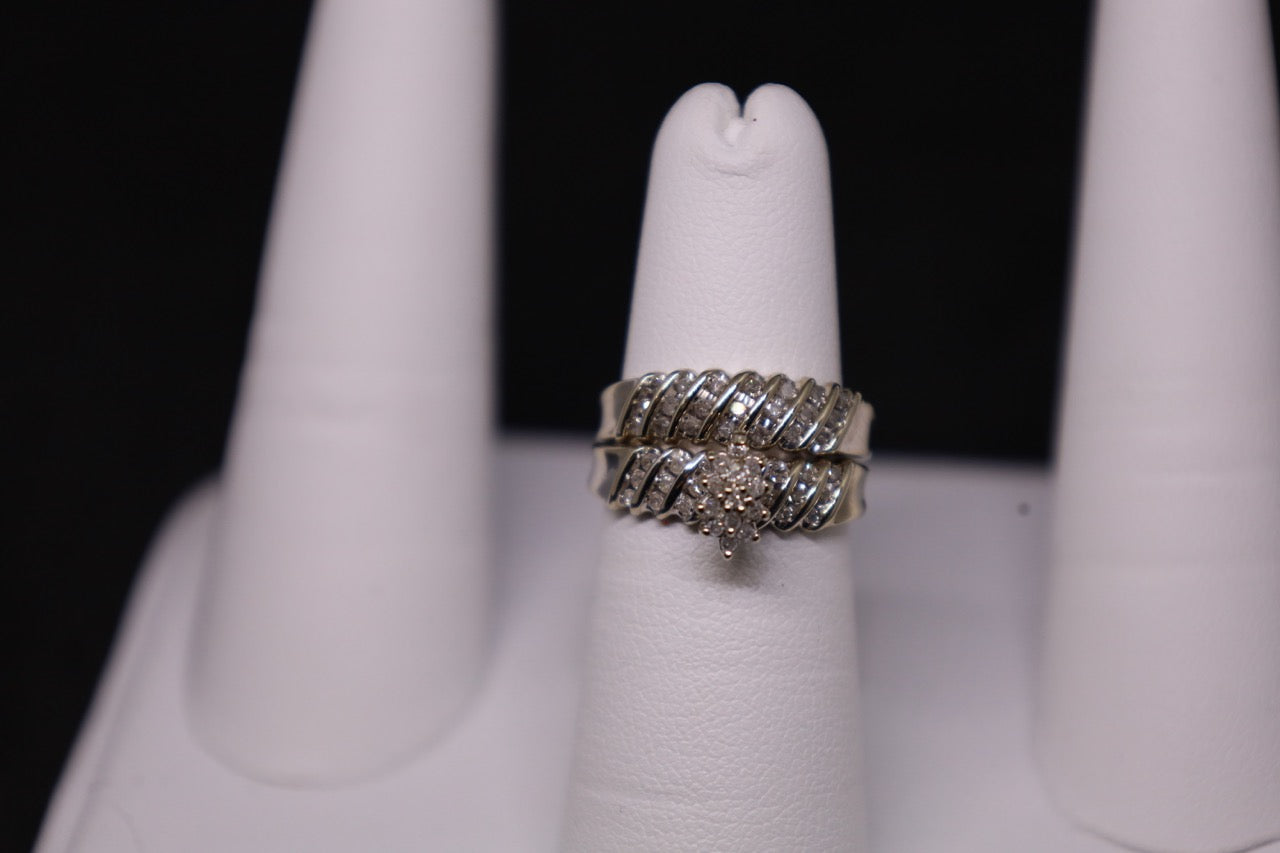 10KT Diamond Wedding Band Set