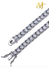 4MM SILVER MOISSANITE TENNIS CHAIN