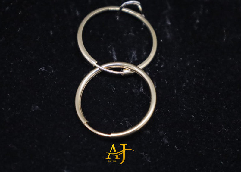 14KT Plain Hoops