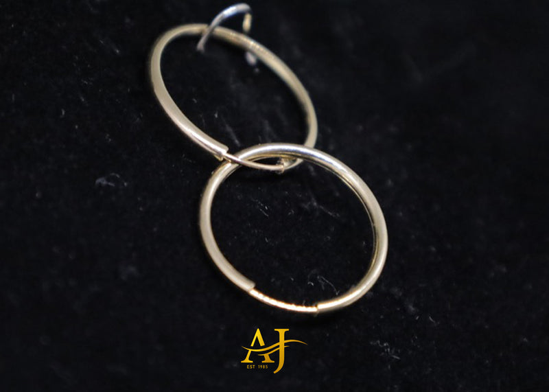 14KT Plain Hoops