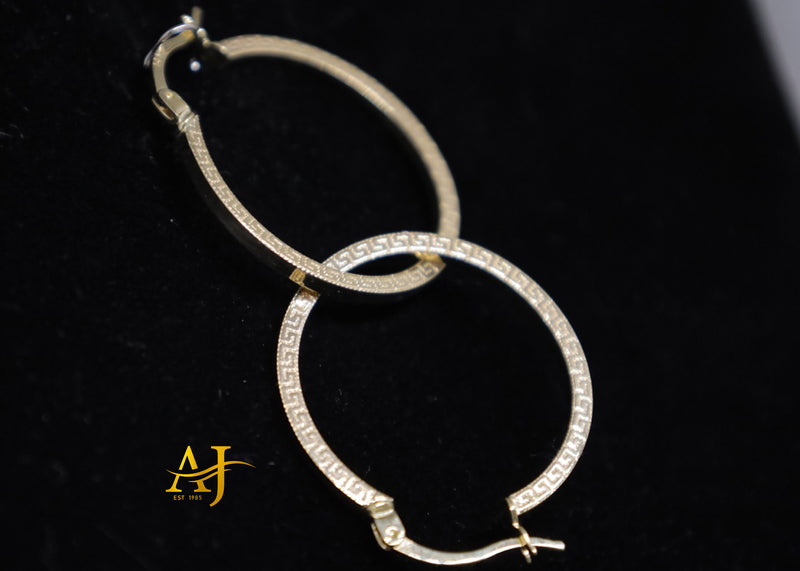 14KT Versace Style Hoops