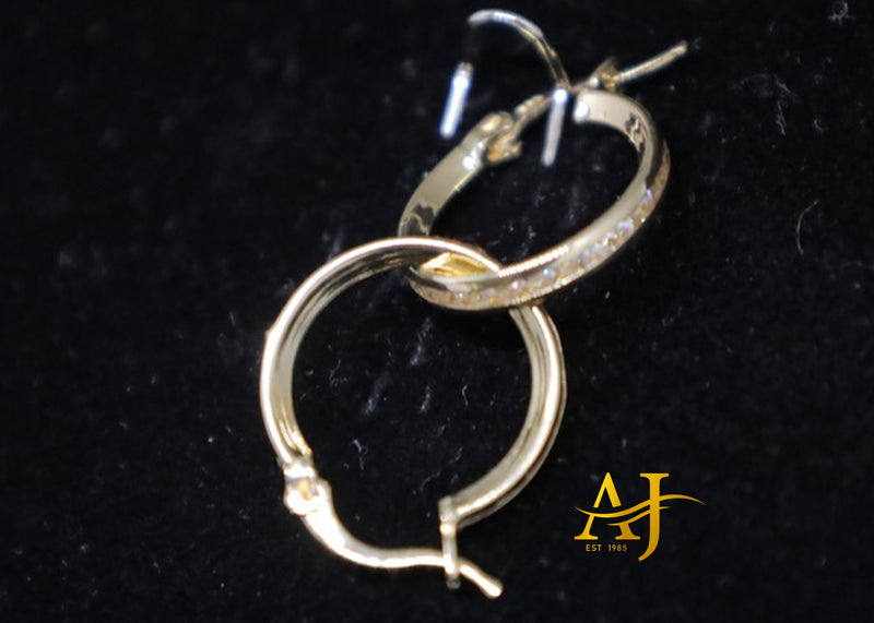 14KT CZ Hoop Earrings