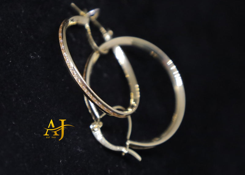 14K CZ Hoops