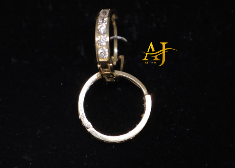 14K CZ Hoop Earrings