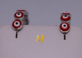 925 Red Evil Eye Hoops