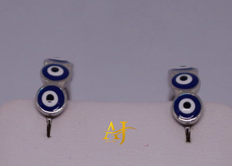 Aros de ojo malvado azul 925