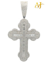 925 MOISSANITE RHODIUM ICED OUT CROSS