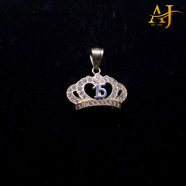 14KT XV Años Crown CZ