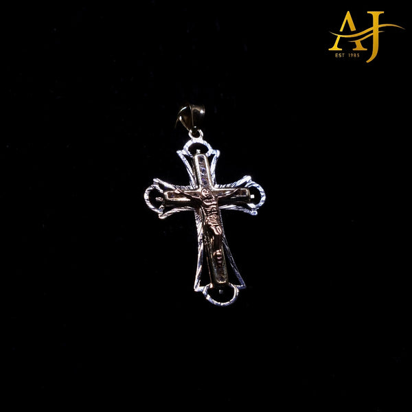 14KT 3 Tone Cross CZ