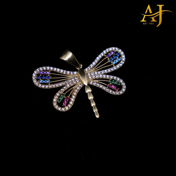 14KT Dragon Fly CZ