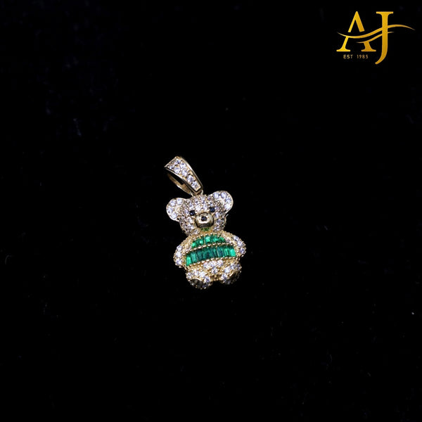 14KT CZ Teddy Bear