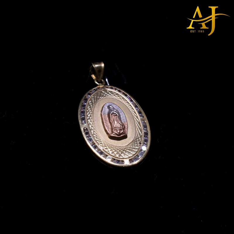 14KT 3 Tone Mother Mary Medallion