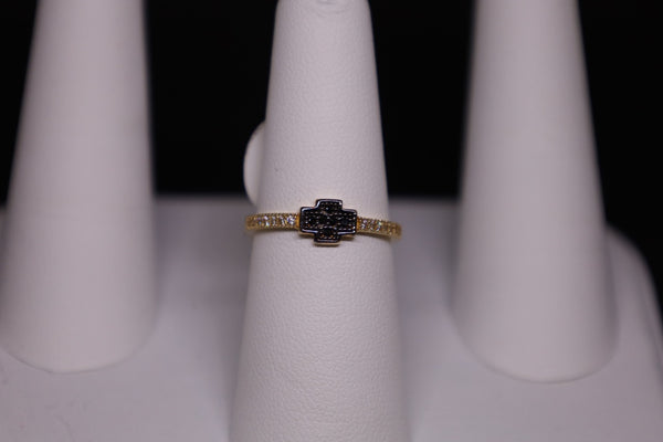 14KT CZ Cross Ring