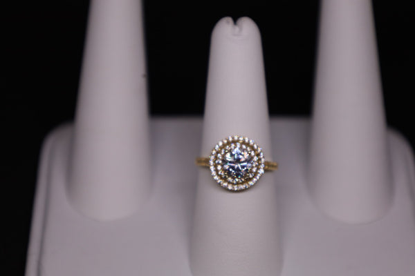 14KT Halo CZ Engagement Ring