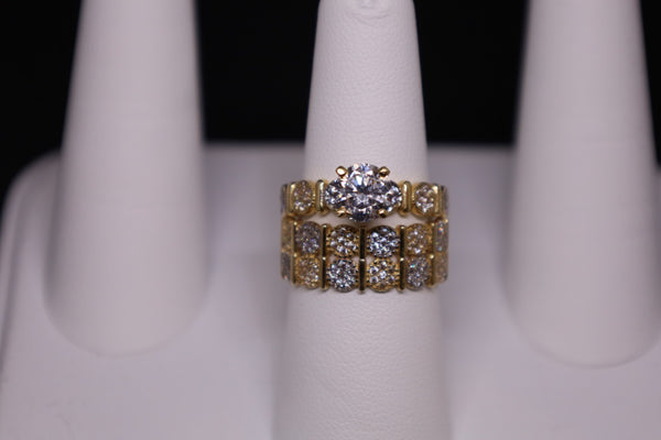 14KT 2 Tone Wedding Set