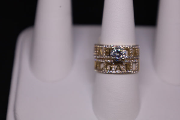 14KT CZ Wedding Band Set