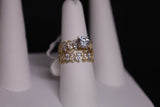 14KT 2 Tone Wedding Ring Set