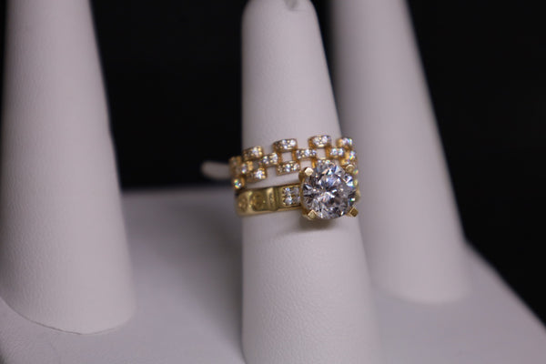 14KT CZ Wedding Set Rings