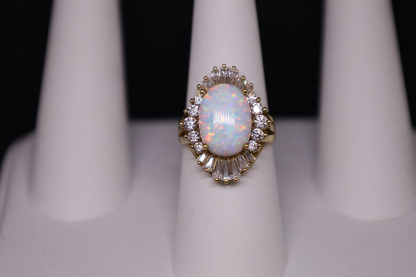 14kt Opal CZ Ring