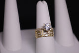 14KT Princess Cut CZ Engagement Band