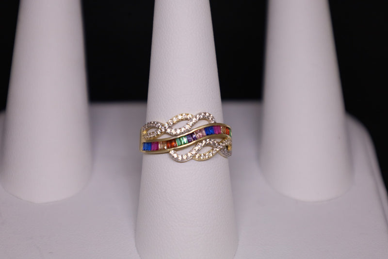 14KT Assorted CZ Band Baguette