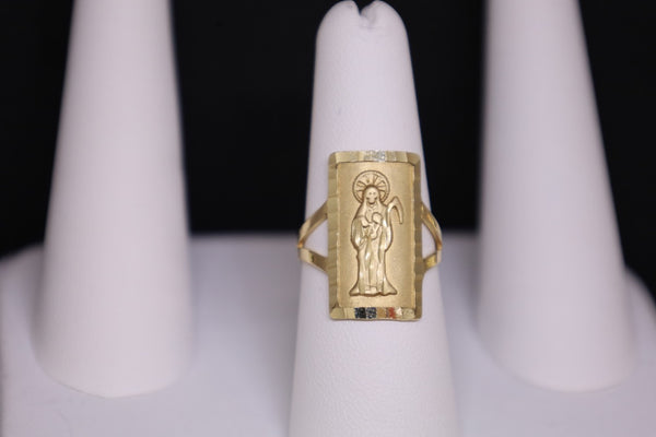 Anillo de la Santa Muerte de oro de 14 kt