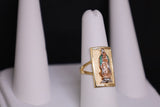 14KT 2 Tone Mother Mary CZ Ring