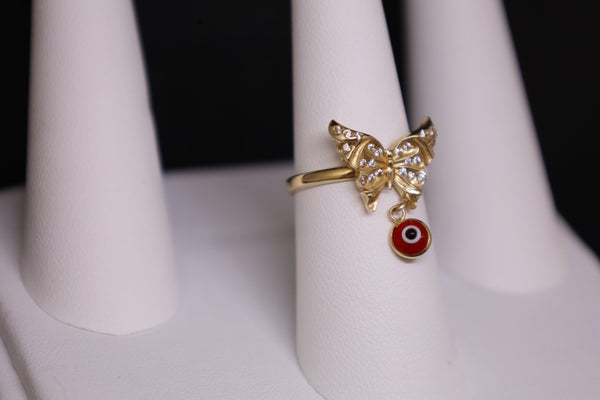 14KT Evil Eye Butterfly