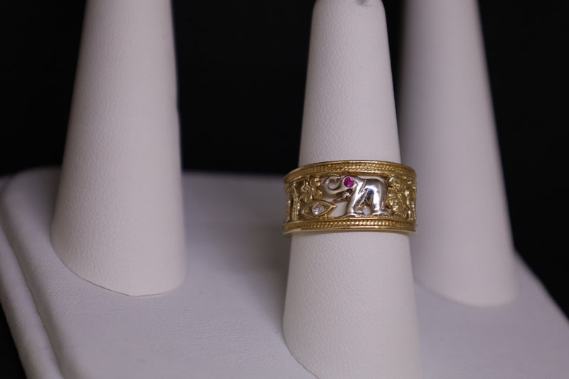 14KT 2 Tone Luck Ring