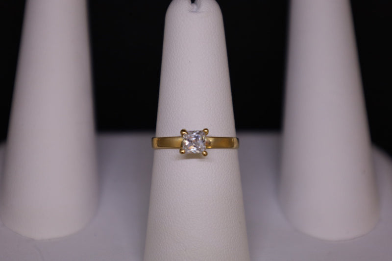 14KT Square CZ Promise Ring