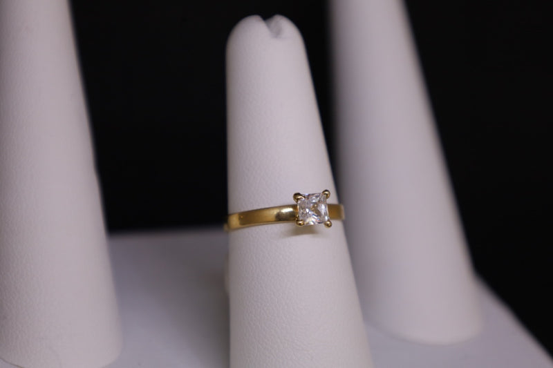 14KT Square CZ Promise Ring