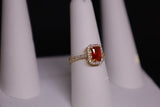 14KT Halo Ruby CZ Promise Ring