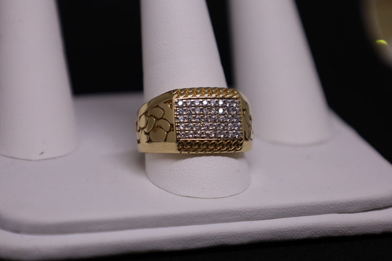 14KT CZ Nugget Ring
