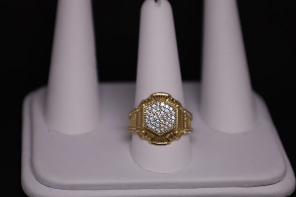 Anillo de campeón con circonita cúbica de 14 quilates