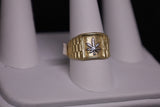 14KT 2 Tone Leaf Ring