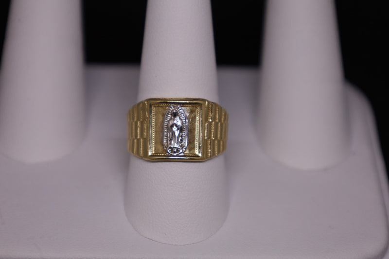 Anillo de la Madre María en dos tonos de oro de 14 kt