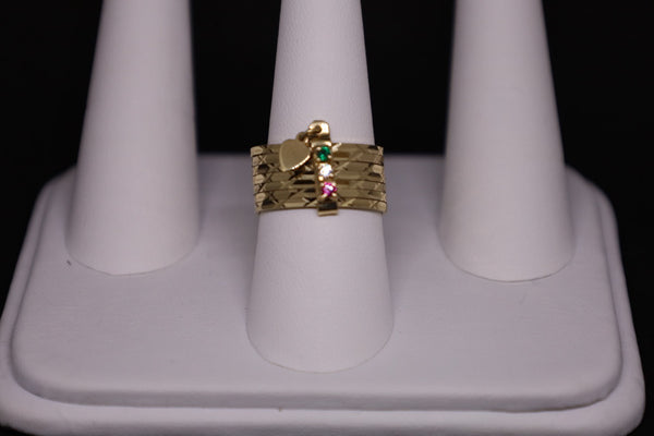 Anillo Semanario de oro de 14 kt