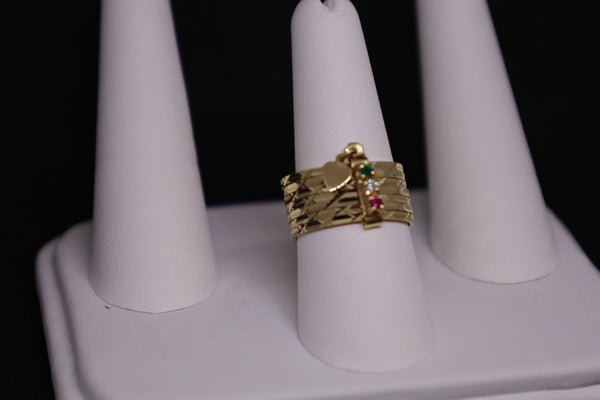 Anillo Semanario de oro de 14 kt