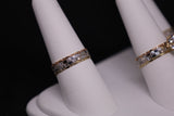 Juego de anillos de matrimonio de 3 tonos en oro de 14 kt