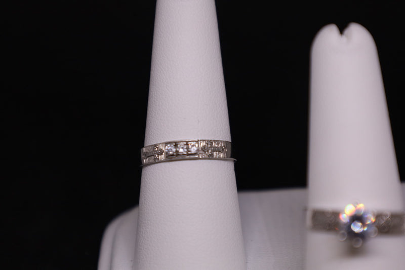 Conjunto de matrimonio en oro blanco de 14 kt