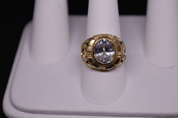 14KT CZ Nugget Cut Horse Ring