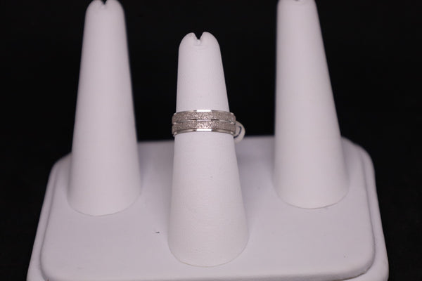 Alianza de boda para hombre en oro blanco de 14 kt