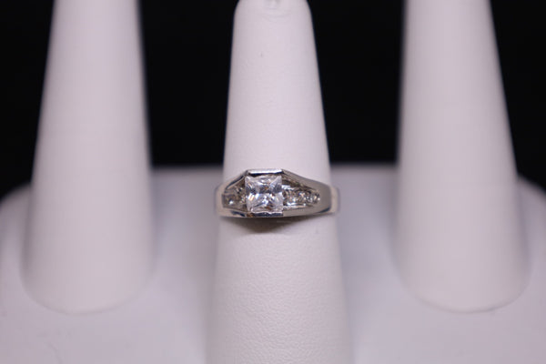 14KT White Gold CZ Promise Ring