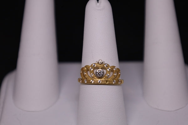 14KT CZ Crown Ring