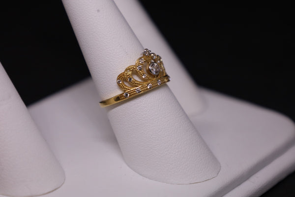 14KT CZ Crown Ring